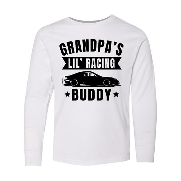 Inktastic Grandpas Lil Racing Buddy Long Sleeve Youth T-Shirt