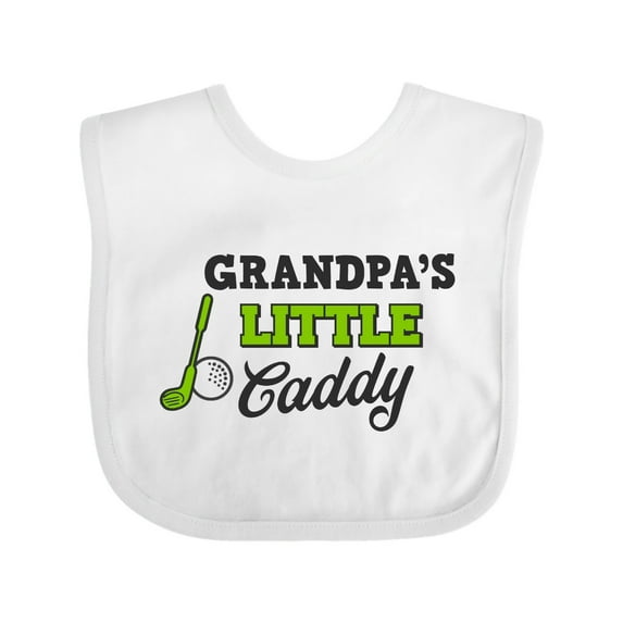 Inktastic Grandpas Little Caddy with Golf Club and Ball Boys or Girls Baby Bib