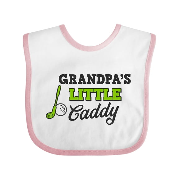 Inktastic Grandpas Little Caddy with Golf Club and Ball Boys or Girls Baby Bib
