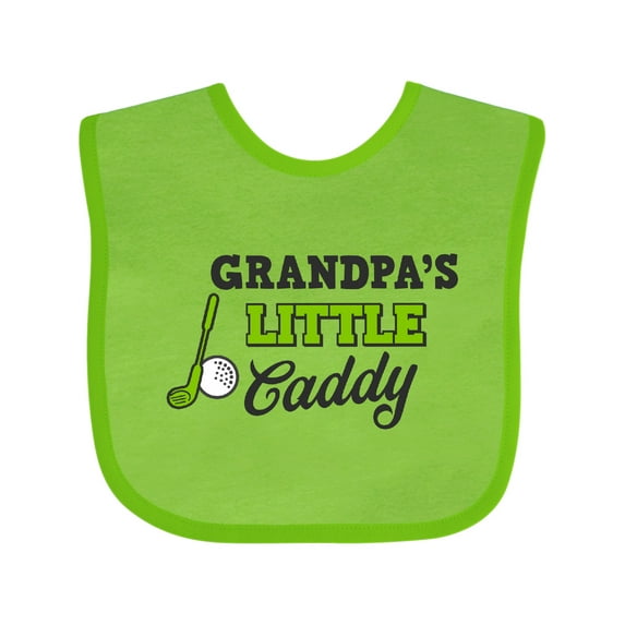 Inktastic Grandpas Little Caddy with Golf Club and Ball Boys or Girls Baby Bib