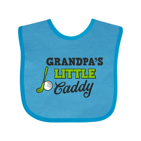 Inktastic Grandpas Little Caddy with Golf Club and Ball Boys or Girls Baby Bib