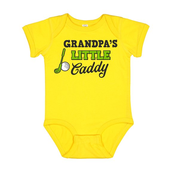 Inktastic Grandpas Little Caddy with Golf Club and Ball Boys or Girls Baby Bodysuit