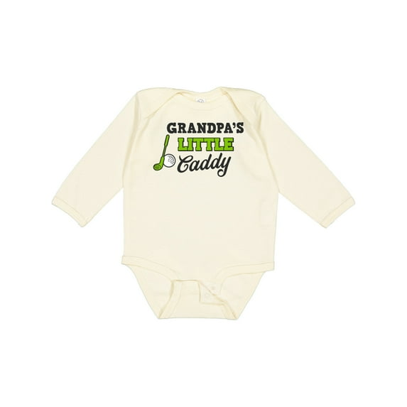 Inktastic Grandpas Little Caddy with Golf Club and Ball Boys or Girls Long Sleeve Baby Bodysuit