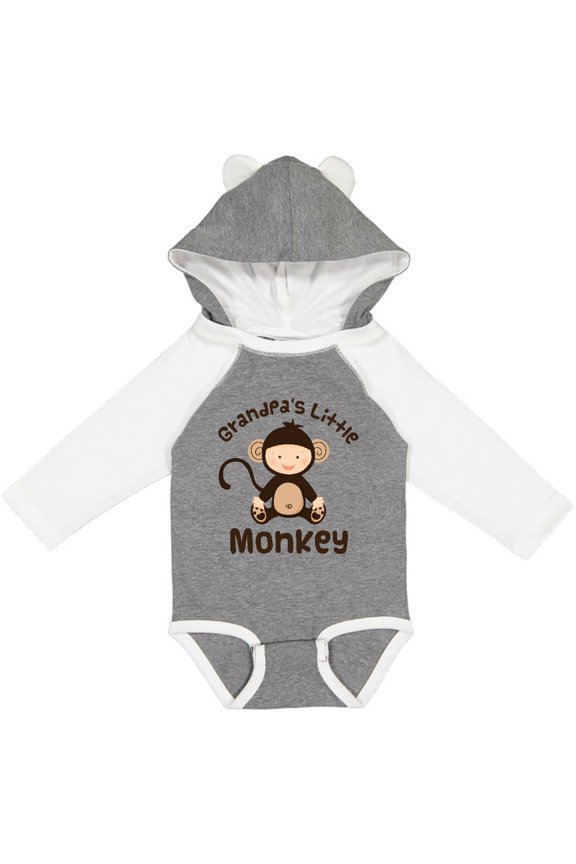 Grandpas Little Monkey Boys or Girls Long Sleeve Baby Bodysuit