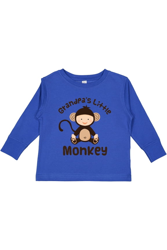 Grandpas Little Monkey Boys or Girls Long Sleeve Toddler T-Shirt
