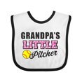 thumbnail image 1 of Inktastic Grandpas Little Pitcher Softball Girls Baby Bib, 1 of 4