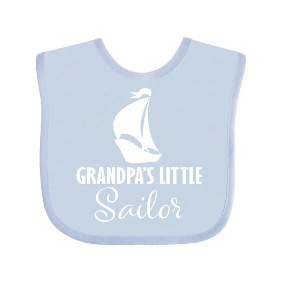 Inktastic Grandpas Little Sailor Grandchild Sailing Boys Baby Bib