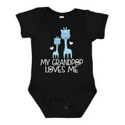Inktastic Grandpop Loves Me Boys Giraffe Grandson Boys Baby Bodysuit