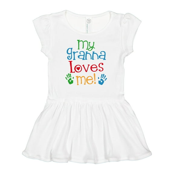 Inktastic Granna Loves Me Grandkid Girls Baby Dress