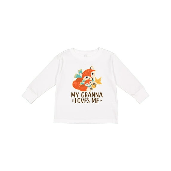 Inktastic Granna Loves Me Woodland Fox Boys or Girls Long Sleeve Toddler T-Shirt