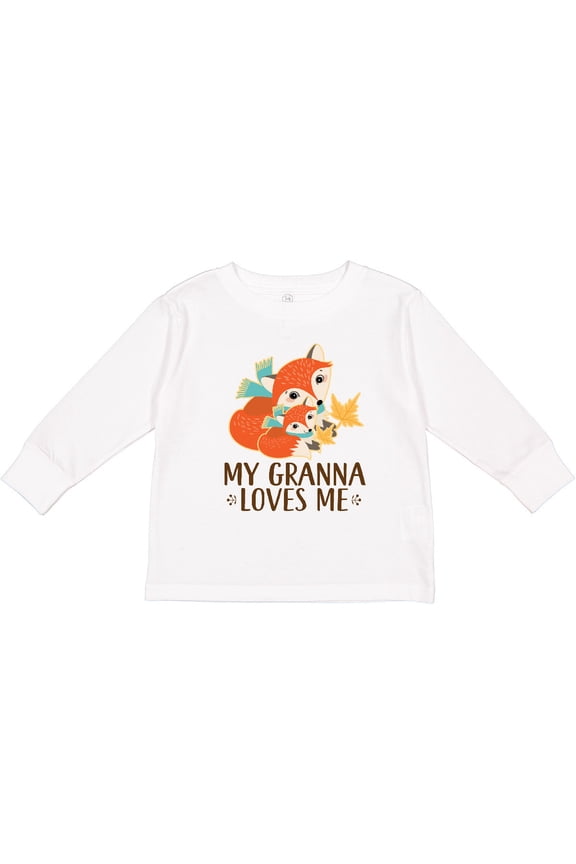 Granna Loves Me Woodland Fox Boys or Girls Long Sleeve Toddler T-Shirt