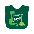 thumbnail image 1 of Inktastic Granny Boy Grandson Dinosaur Boys Baby Bib, 1 of 4