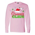 thumbnail image 1 of Inktastic Granny Claus with Christmas Santa Hat and Snowflakes Long Sleeve T-Shirt, 1 of 5