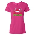 thumbnail image 1 of Inktastic Granny Claus with Christmas Santa Hat and Snowflakes Women's T-Shirt, 1 of 5