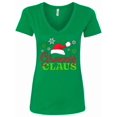 thumbnail image 1 of Inktastic Granny Claus with Christmas Santa Hat and Snowflakes Women's V-Neck T-Shirt, 1 of 5