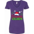 thumbnail image 1 of Inktastic Granny Claus with Christmas Santa Hat and Snowflakes Women's V-Neck T-Shirt, 1 of 5