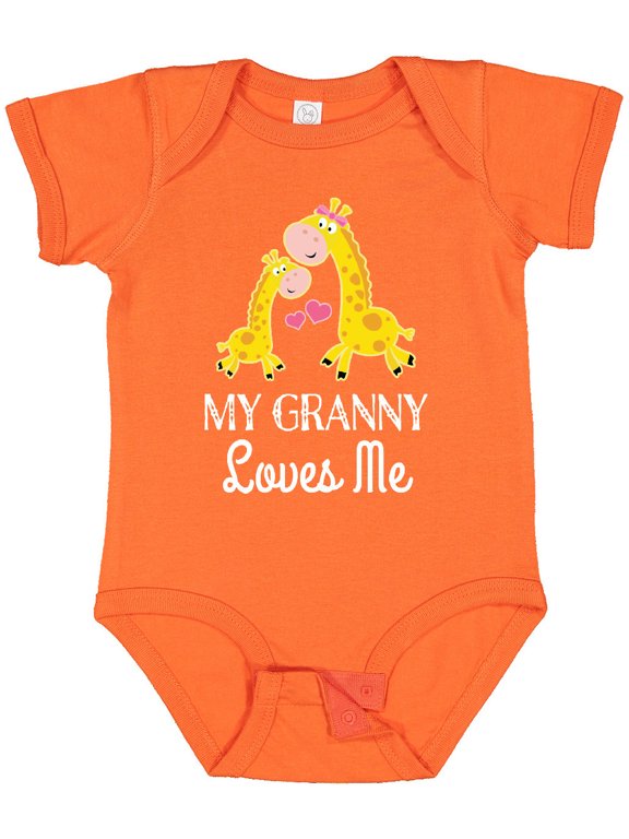 Granny Loves Me Childs Giraffe Boys or Girls Baby Bodysuit