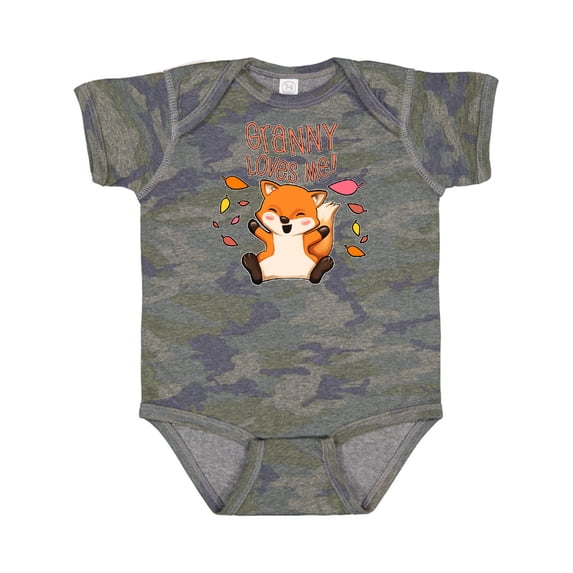 Inktastic Granny Loves Me- Cute Baby Fox Boys or Girls Baby Bodysuit