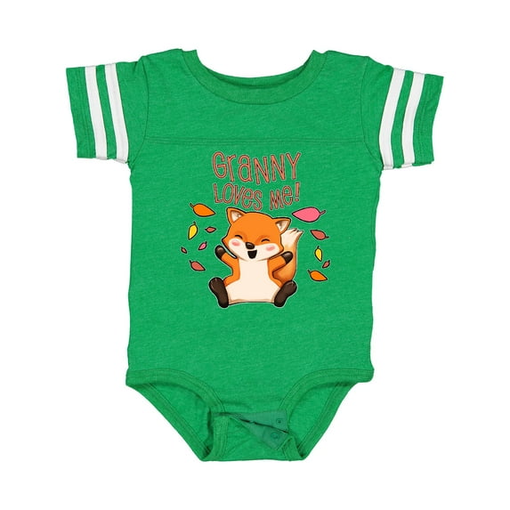Inktastic Granny Loves Me- Cute Baby Fox Boys or Girls Baby Bodysuit