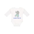 thumbnail image 1 of Inktastic Granny Loves Me Elephant Boys or Girls Long Sleeve Baby Bodysuit, 1 of 5