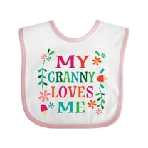 Inktastic Granny Loves Me Girls Girls Baby Bib