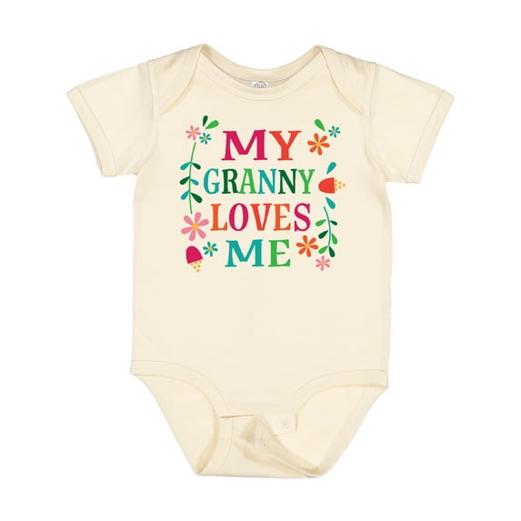 Inktastic Granny Loves Me Girls Girls Baby Bodysuit