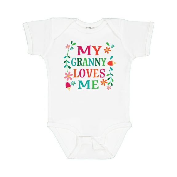 Inktastic Granny Loves Me Girls Girls Baby Bodysuit