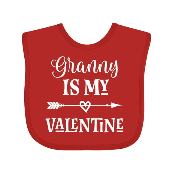 Inktastic Granny is My Valentine Girls Baby Bib