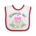 thumbnail image 1 of Inktastic Granny's Girl- Heart Flowers Girls Baby Bib, 1 of 4