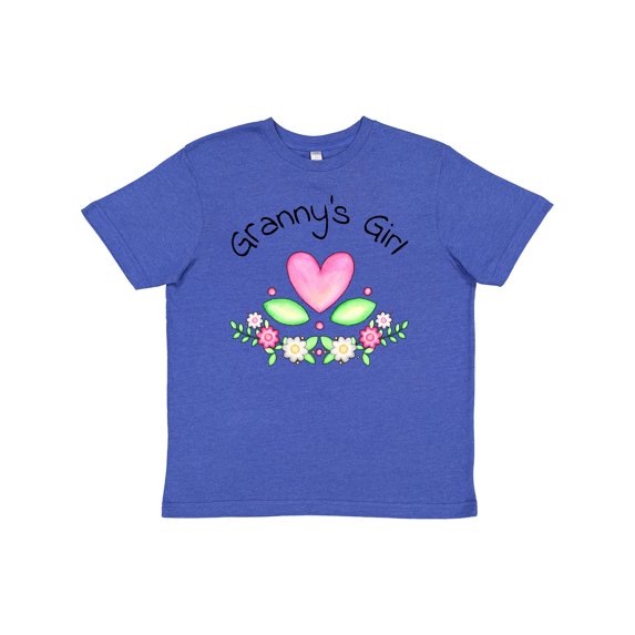 Inktastic Granny's Girl- Heart Flowers Youth T-Shirt