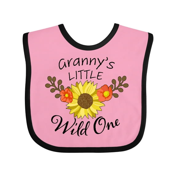 Inktastic Granny's Little Wild 1 with Beautiful Sunflower Boys or Girls Baby Bib