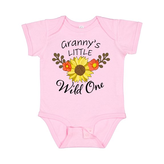 Inktastic Granny's Little Wild 1 with Beautiful Sunflower Boys or Girls Baby Bodysuit