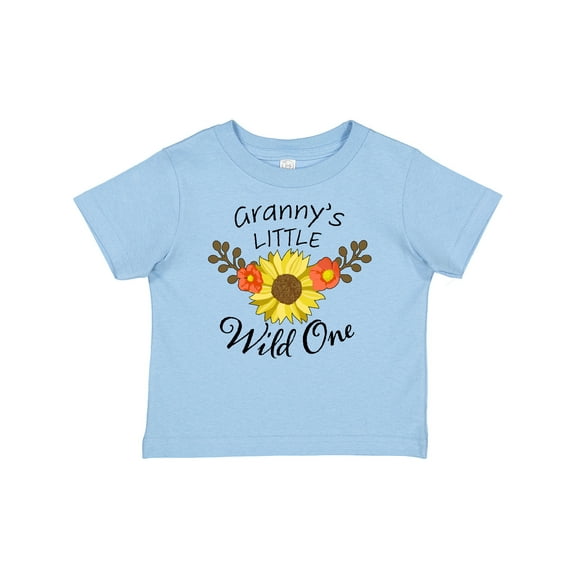 Inktastic Granny's Little Wild 1 with Beautiful Sunflower Boys or Girls Baby T-Shirt
