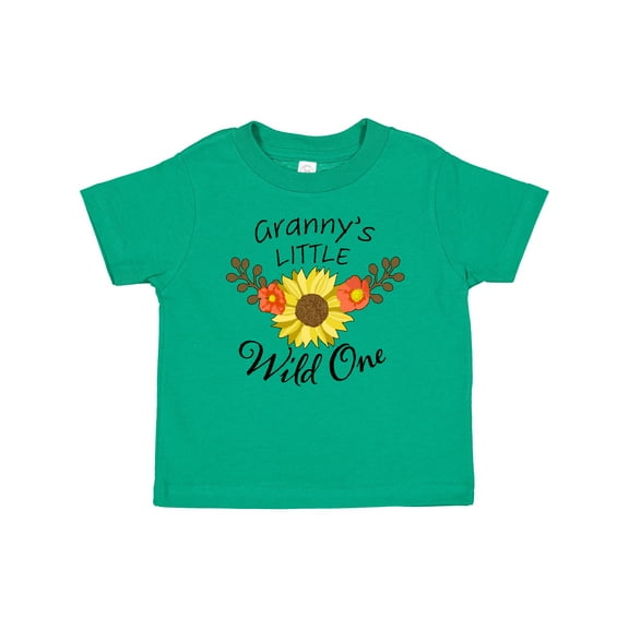 Inktastic Granny's Little Wild 1 with Beautiful Sunflower Boys or Girls Baby T-Shirt