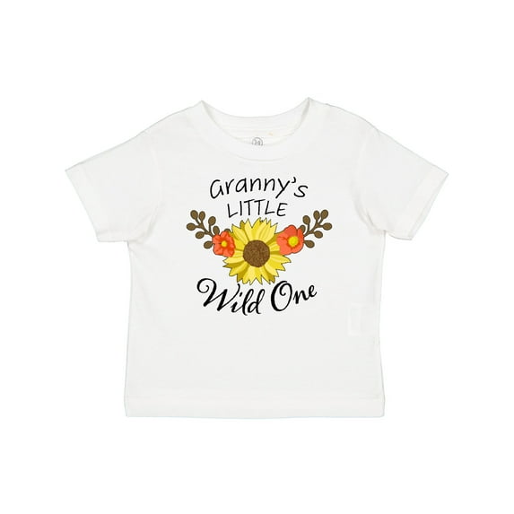 Inktastic Granny's Little Wild 1 with Beautiful Sunflower Boys or Girls Baby T-Shirt