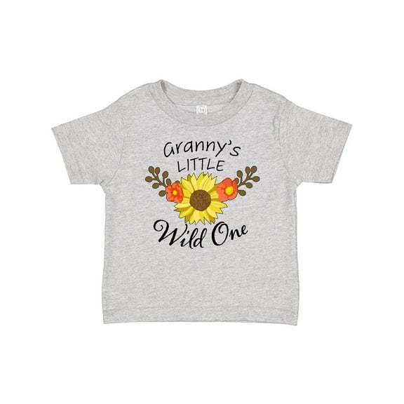Inktastic Granny's Little Wild 1 with Beautiful Sunflower Boys or Girls Baby T-Shirt