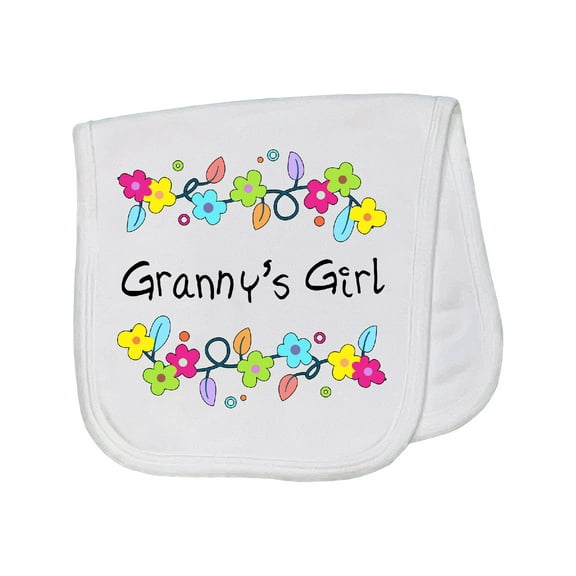 Inktastic Grannys Girl Bright Flowers Baby Burp Cloth