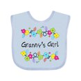 thumbnail image 1 of Inktastic Grannys Girl Bright Flowers Girls Baby Bib, 1 of 4