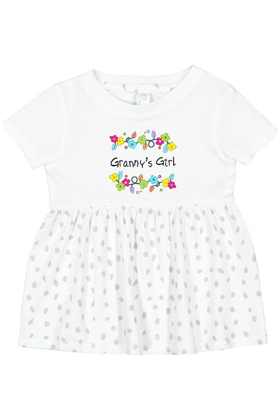 Grannys Girl Bright Flowers Girls Baby Dress