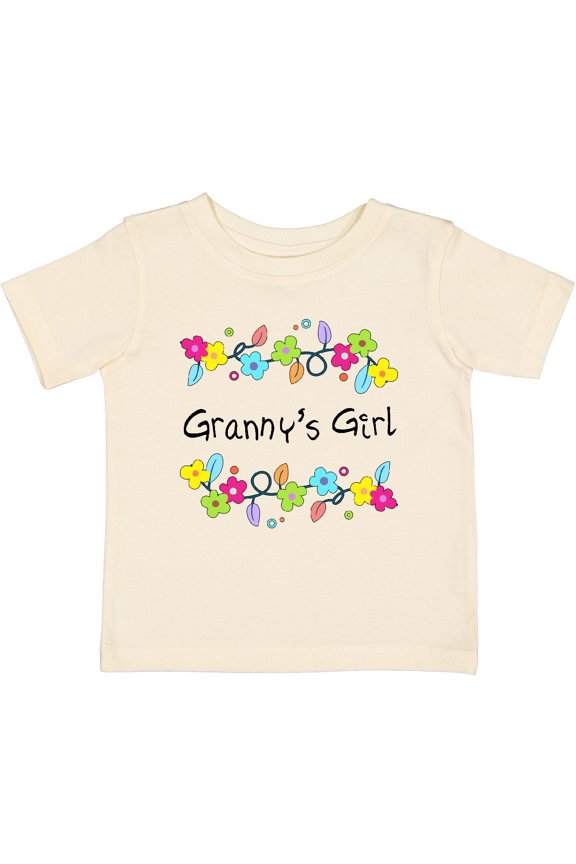 Grannys Girl Bright Flowers Girls Baby T-Shirt