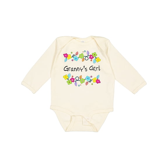 Inktastic Grannys Girl Bright Flowers Girls Long Sleeve Baby Bodysuit