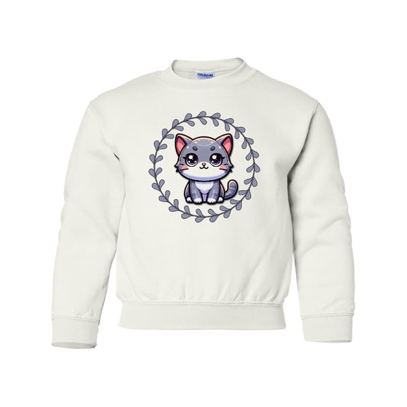 Inktastic Gray Tabby Cat Kitten Youth Sweatshirt