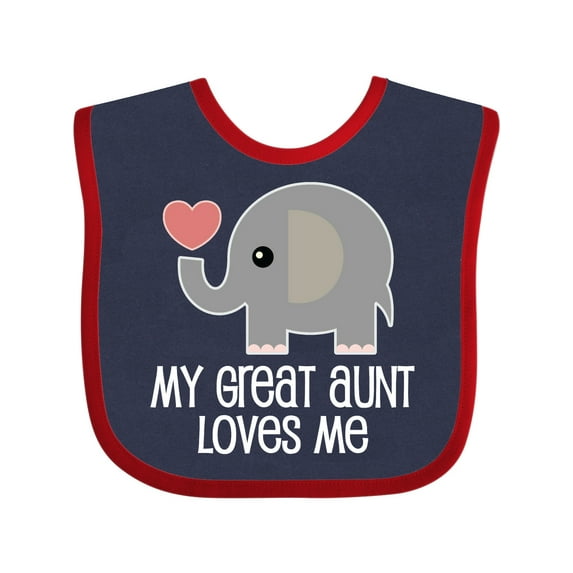 Inktastic Great Aunt Loves Me Elephant Boys or Girls Baby Bib