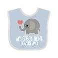 thumbnail image 1 of Inktastic Great Aunt Loves Me Elephant Boys or Girls Baby Bib, 1 of 4
