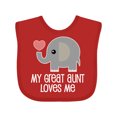 thumbnail image 1 of Inktastic Great Aunt Loves Me Elephant Boys or Girls Baby Bib, 1 of 4