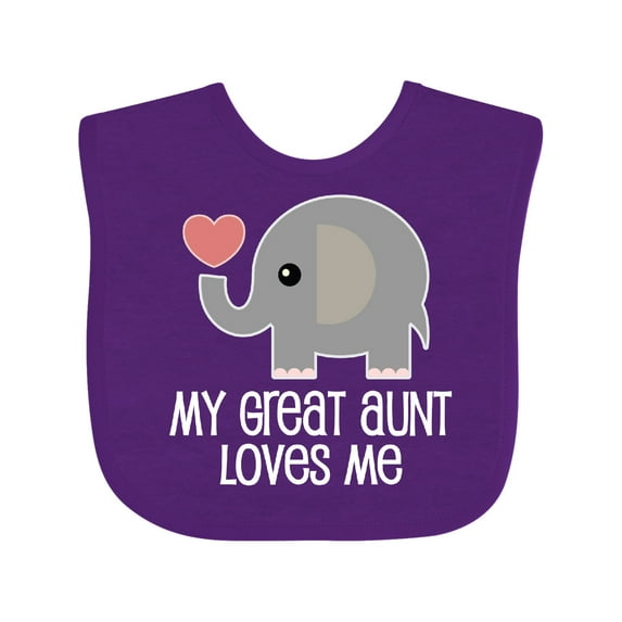 Inktastic Great Aunt Loves Me Elephant Boys or Girls Baby Bib