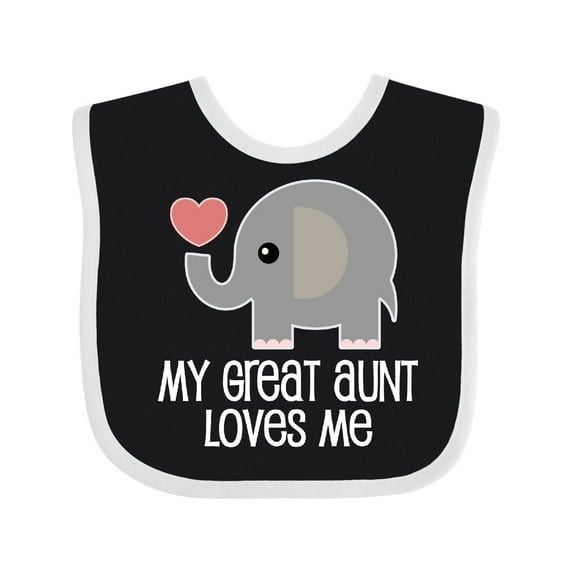 Inktastic Great Aunt Loves Me Elephant Boys or Girls Baby Bib