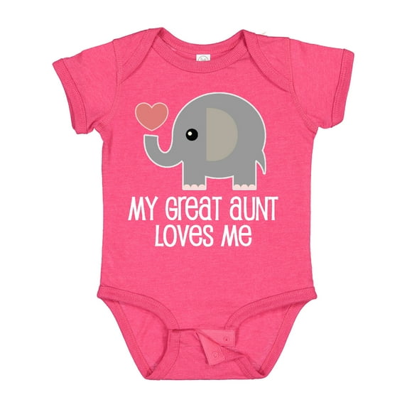 Inktastic Great Aunt Loves Me Elephant Boys or Girls Baby Bodysuit