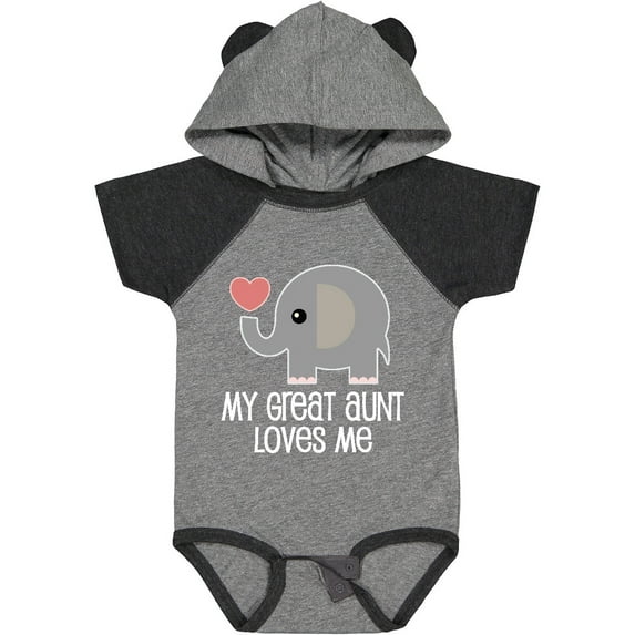 Inktastic Great Aunt Loves Me Elephant Boys or Girls Baby Bodysuit