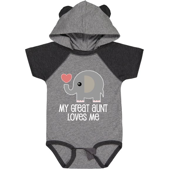 Inktastic Great Aunt Loves Me Elephant Boys or Girls Baby Bodysuit